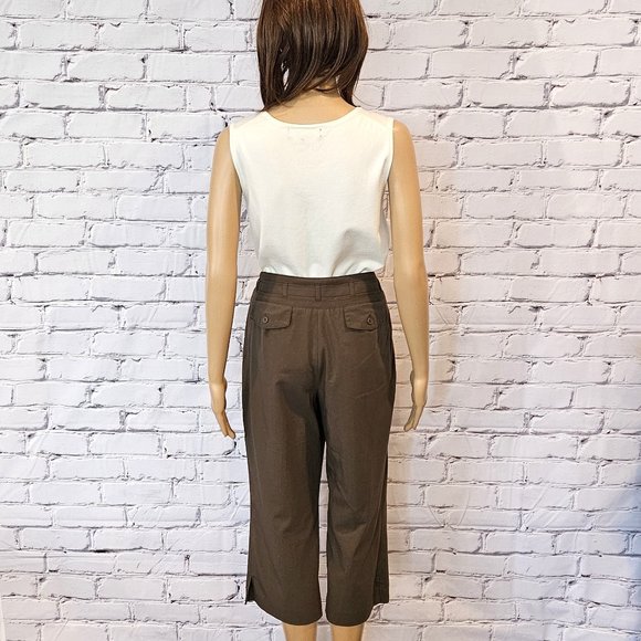 CATO, Boho olive green cropped khaki pants - Picture 7 of 12